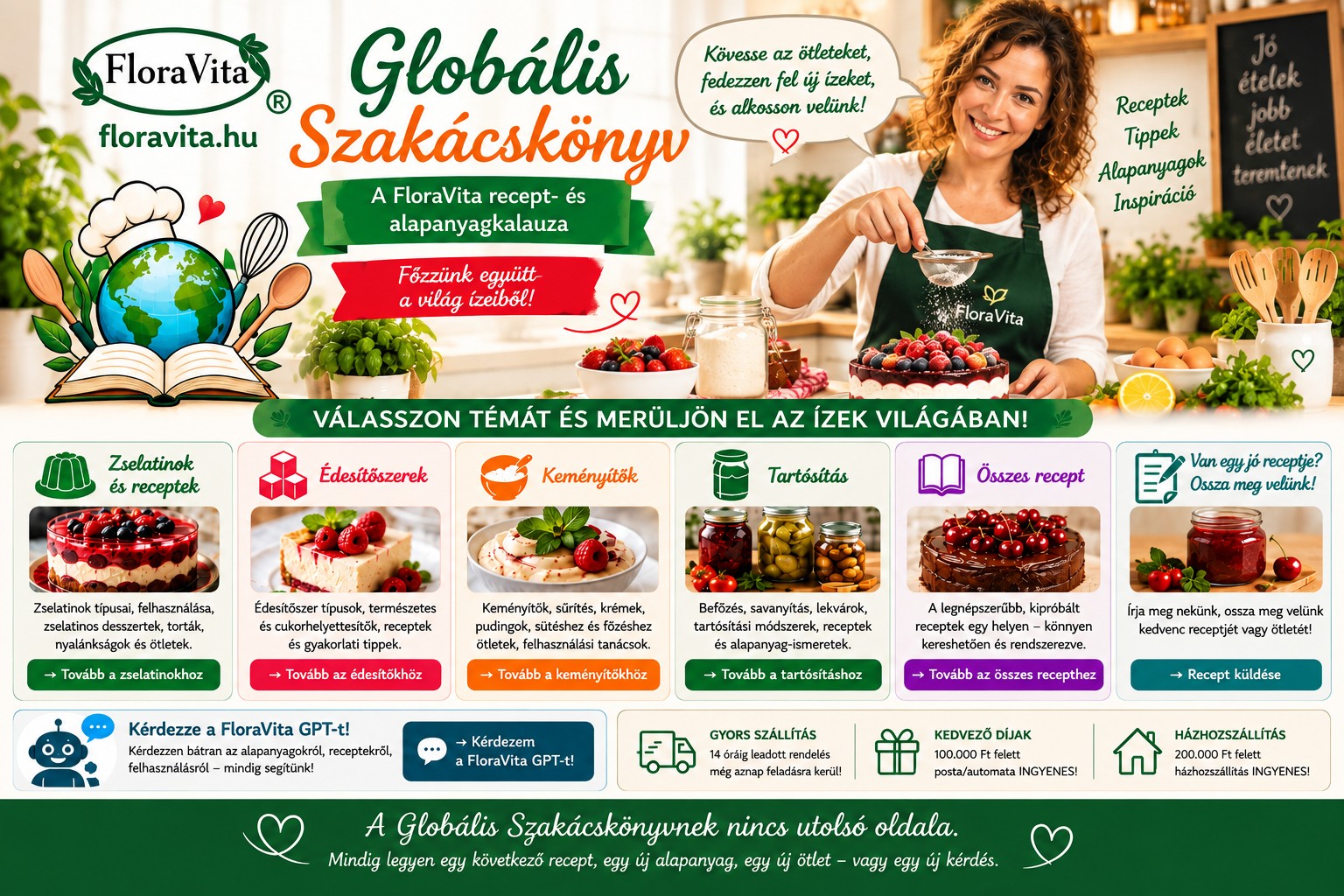 FloraVita Globális Szakácskönyv – receptek és alapanyagkalauz